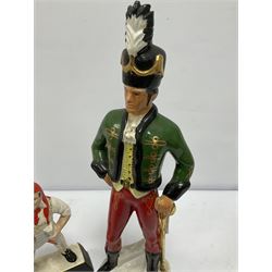 Irish Mist Soldier Liqueur decanter bottle, together with Carlton Ware 'Pick Flowers Brewmaster', decanter 48cm 