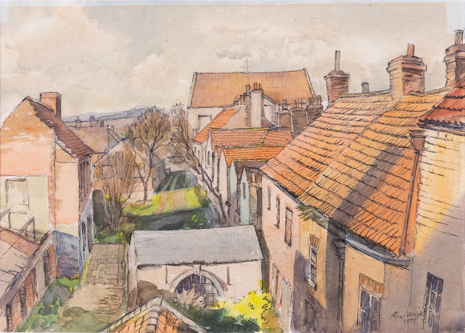 Alec Wright (British 1900-1981): Stokely Views and others, six watercolours variously signed and inscribed verso, approx 40cm x 30cm (6)