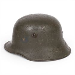 German M16 army helmet, B painted inside, missing liner, with chinstrap