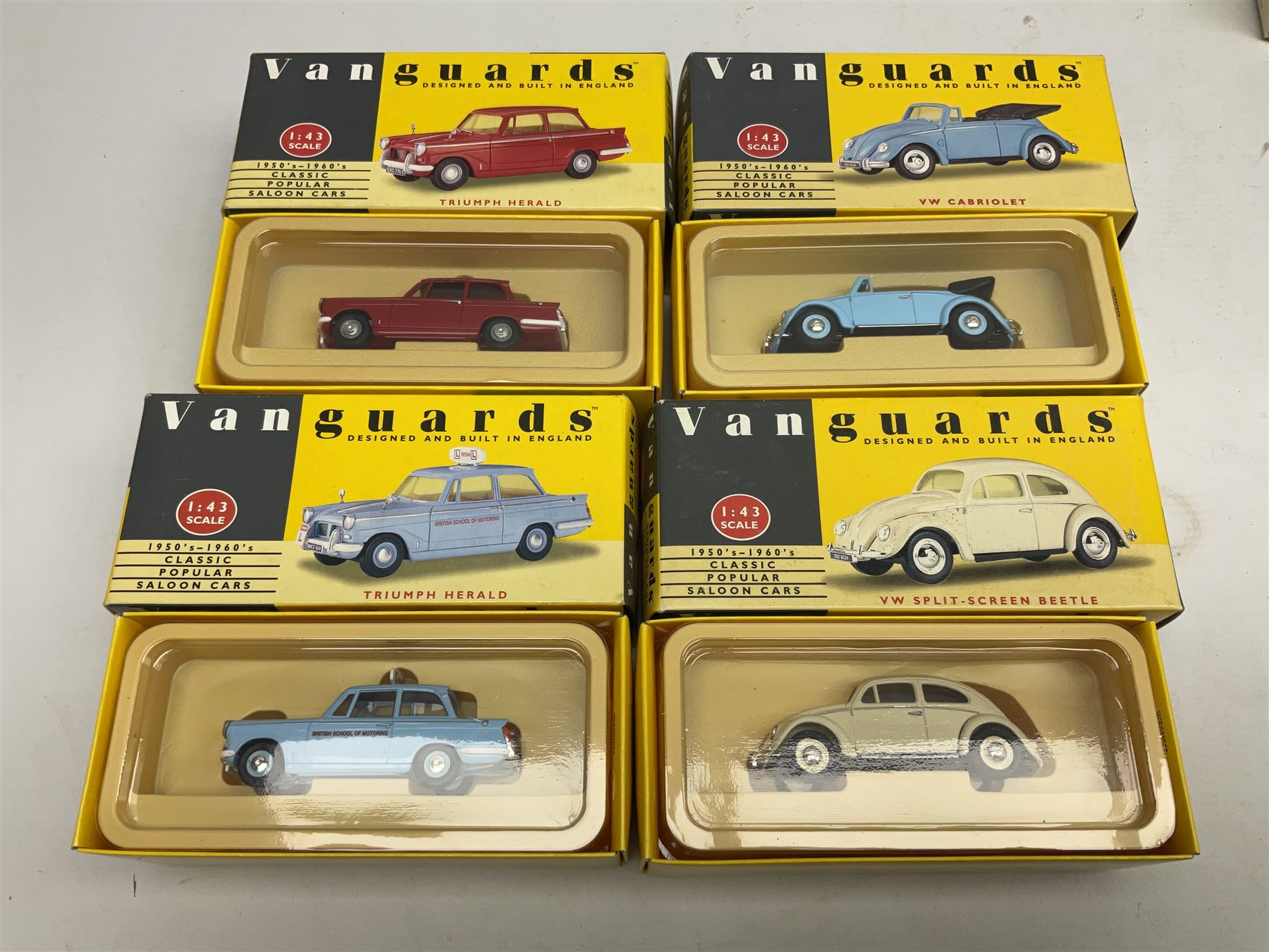 Twenty-five Lledo Vanguards 1:43 scale 1950s-1960s Classic Popular Saloon Cars die-cast models, all boxed (25)