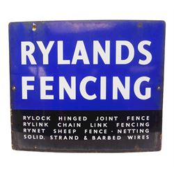 Rylands Fencing enamel advertising sign