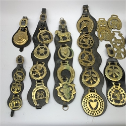  A collection of assorted horse brasses.  