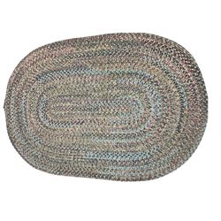 Rectangular modern rug, silver/grey pile; and on other rug
