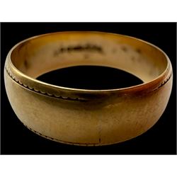 22ct gold wedding band and a 9ct gold wedding band, both hallmarked