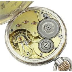 Victorian silver open face lever pocket watch by A Mears & Co, Camden Town, case by English Watch Company, Birmingham 1893, two smaller fob watches, all on Victorian and later silver watch chains