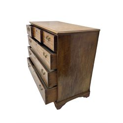 Early 19th century mahogany chest, moulded rectangular top over three short and three long graduating drawers, bracket feet