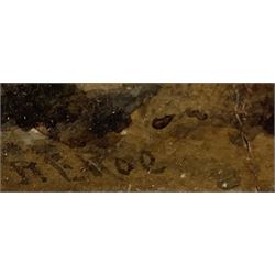 Robert Ernest Roe (British 1852-c1921): Unloading on the Beach at Whitby, watercolour signed 17cm x 24cm