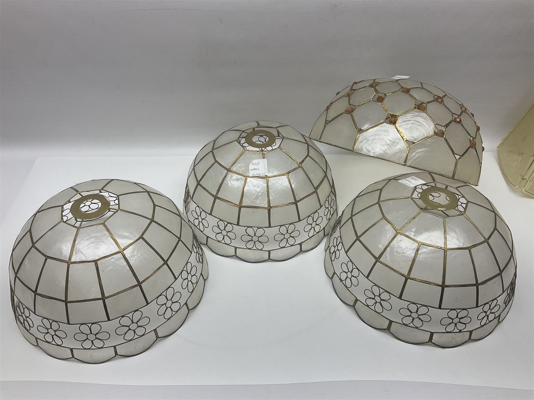 Pair of V Nason & Co murano glass dolphins together with to other glass figures and cranberry glass and lampshades  