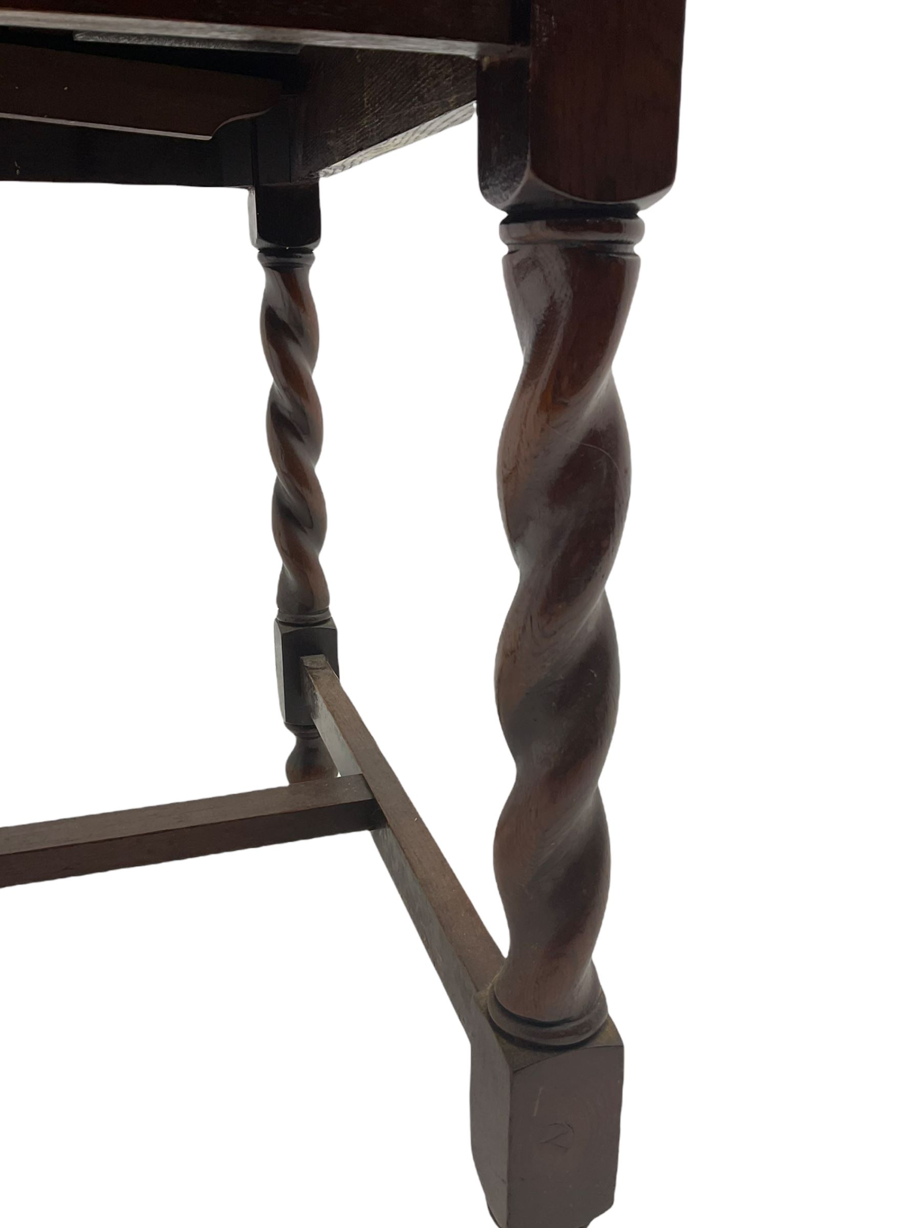 Early 20th century oak barley twist drawer-leaf dining table