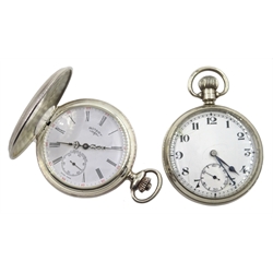 Silver pocket watch by Record Dreadnought, case by Smith & Ewen, Chester 1932 and a silver half hunter pocket watch by Rotary hallmarked