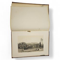 Sir William Gore Ouseley (British 1797-1866): 'Views in South America, from original drawings made in Brazil the River Plate, the Parana, &c', folio containing twenty six (26) tinted lithograph plates with lithographed titled and plan, dedication to Prince Albert with list of plates on verso, pub. London: Thomas McLean 1852, bound in oxblood leather and brown cloth

