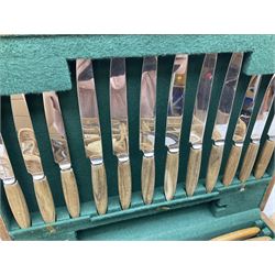 20th century Joseph Elliot & Sons cased canteen of cutlery together with other cutlery to include silver-plate examples