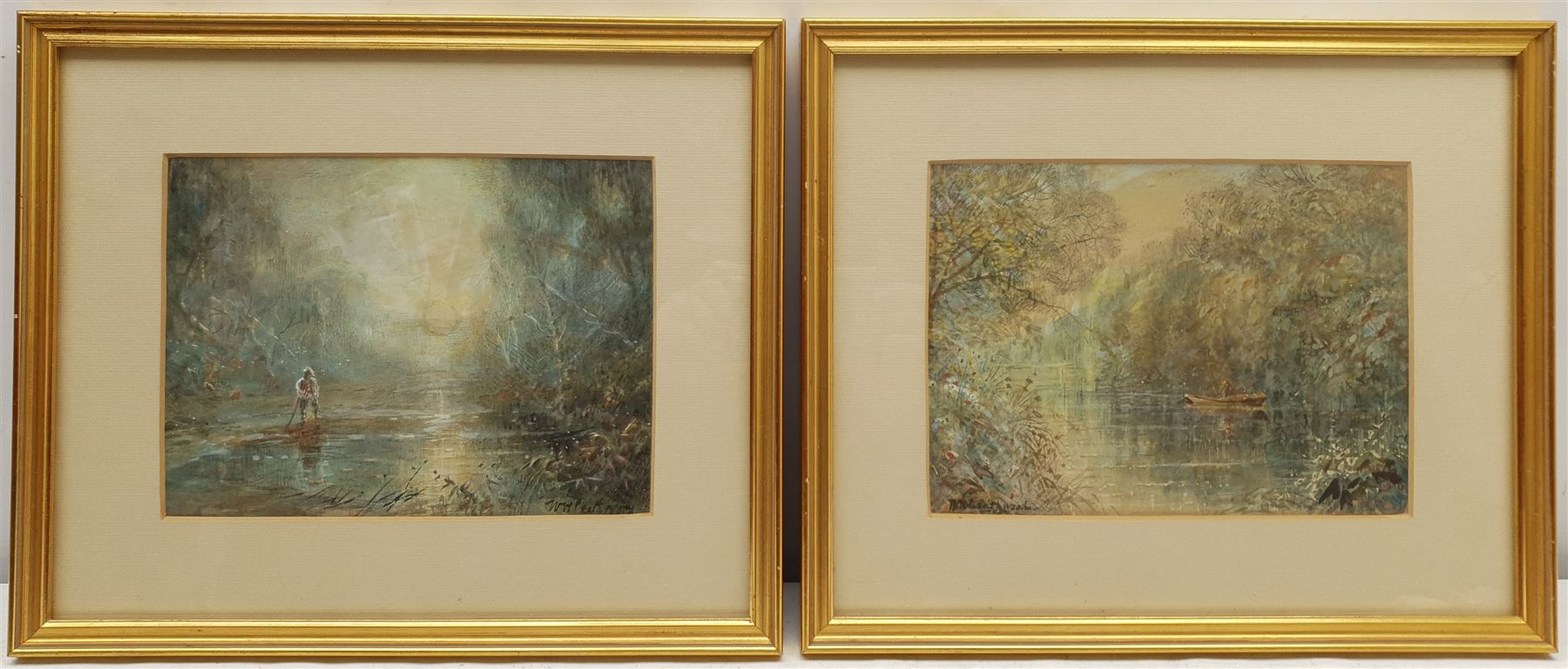 W H Leathwood (British early 20th century): Idyllic Landscapes, pair watercolours signed 16cm x 22cm (2)
