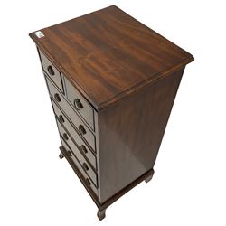 20th century Georgian design narrow chest, fitted with six drawers