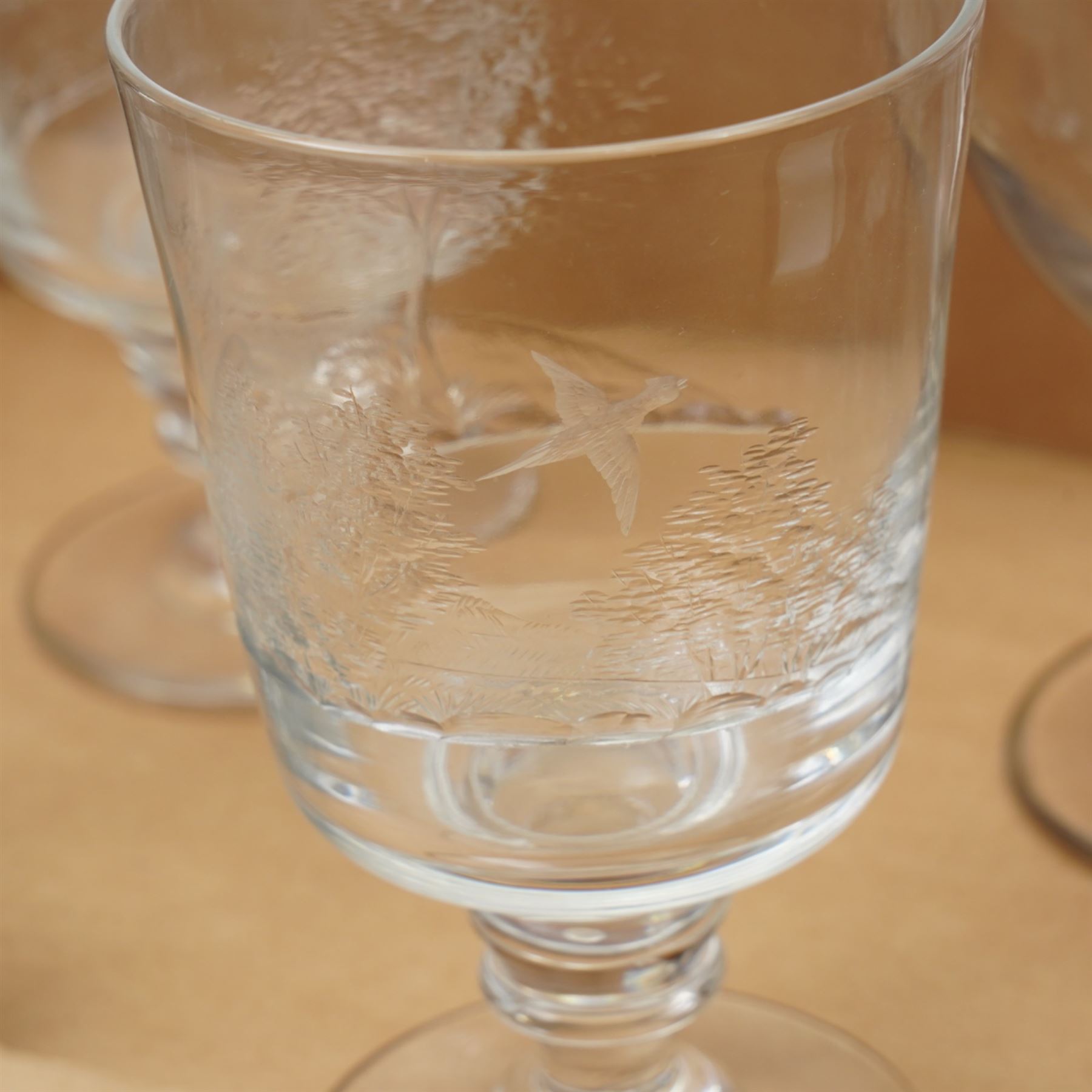 Three 19th century Rummers, one large and two smaller examples, and later glassware (7)