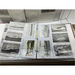 Over eleven hundred and fifty annotated photographs of worldwide shipping including merchant ships, tankers, cruise ships etc, contained in six modern loose leaf binders