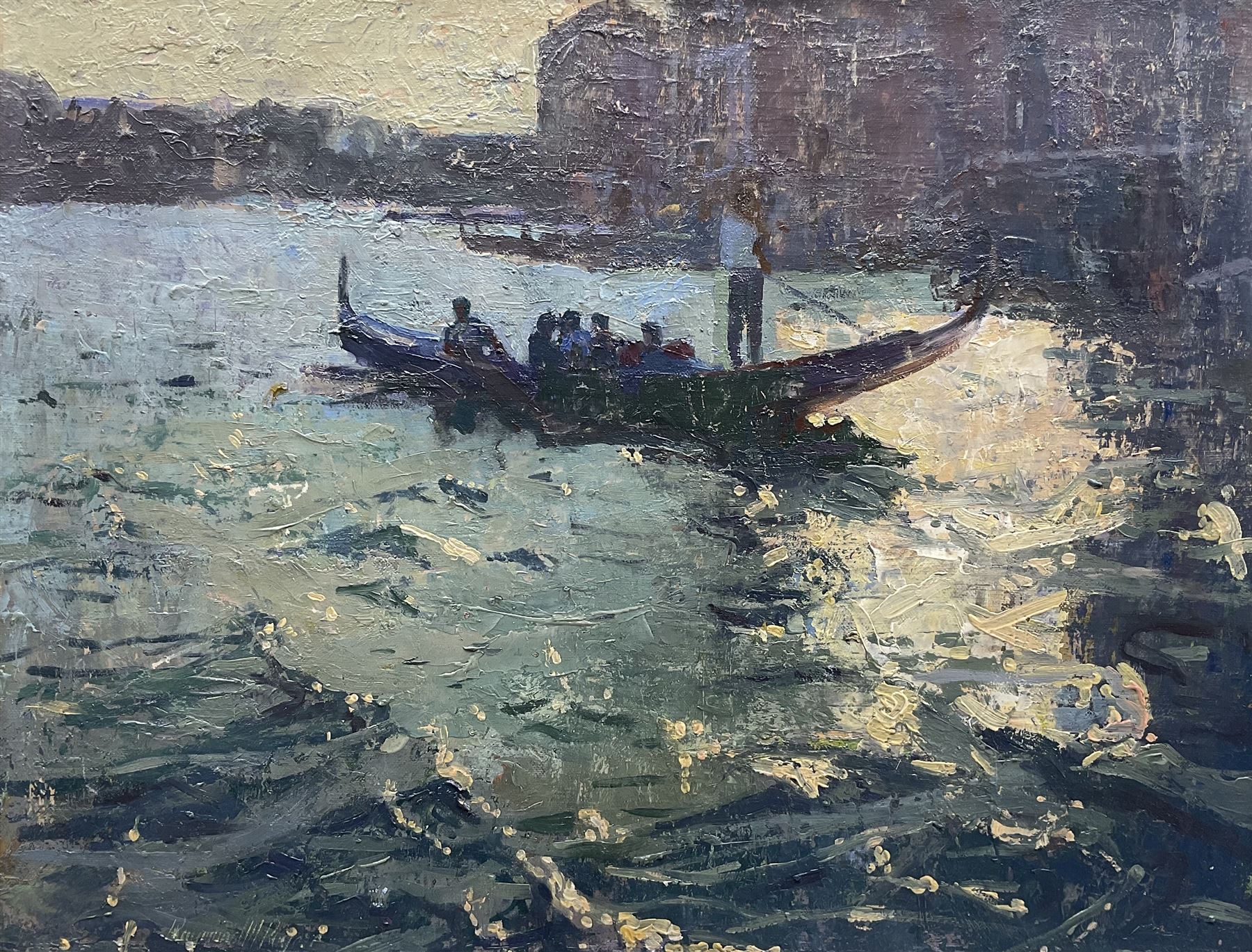 Raymond M Rogers (British 1958-2011): Venice, oil on panel signed 34cm x 45cm