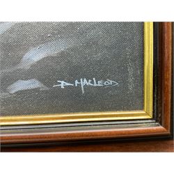 Donald MacLeod (Cornish 1956-2018): Coastal Nocturne, oil on canvas signed 50cm x 75cm