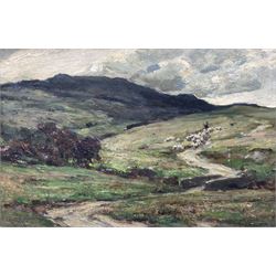 Owen Bowen (Staithes Group 1873-1967): 'Nightfall' - Driving the Flock, oil on panel signed 28cm x 42cm 
Provenance: private collection, purchased 'A Passion for Paintings - The Yorkshire Collection of Claire & Bert Rendall', Pannett Art Gallery, Whitby 2013. Herbert Rendall (1927-2007) was a prodigious collector of Yorkshire artists.