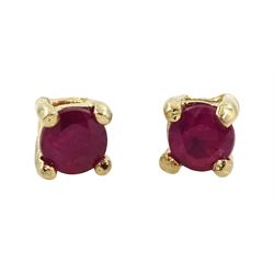 Pair of 9ct gold ruby stud earrings, stamp[ed 375