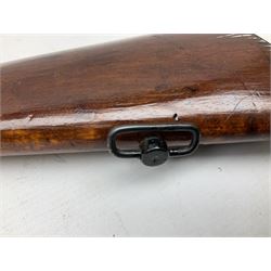 Westley Richards .310 Cadet Martini action rifle, the 63.5cm smooth bored barrel with one barrel band, walnut stock stamped 93/352 with hinged compartment to butt, serial no.3365, L103cm