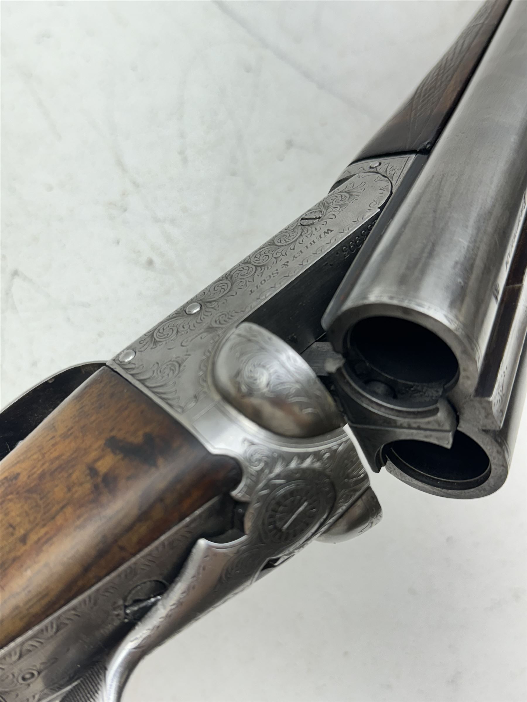 SHOTGUN CERTIFICATE REQUIRED - Webley & Scott Birmingham 12-bore double trigger boxlock ejector side-by-side double barrel shotgun with 76cm(30