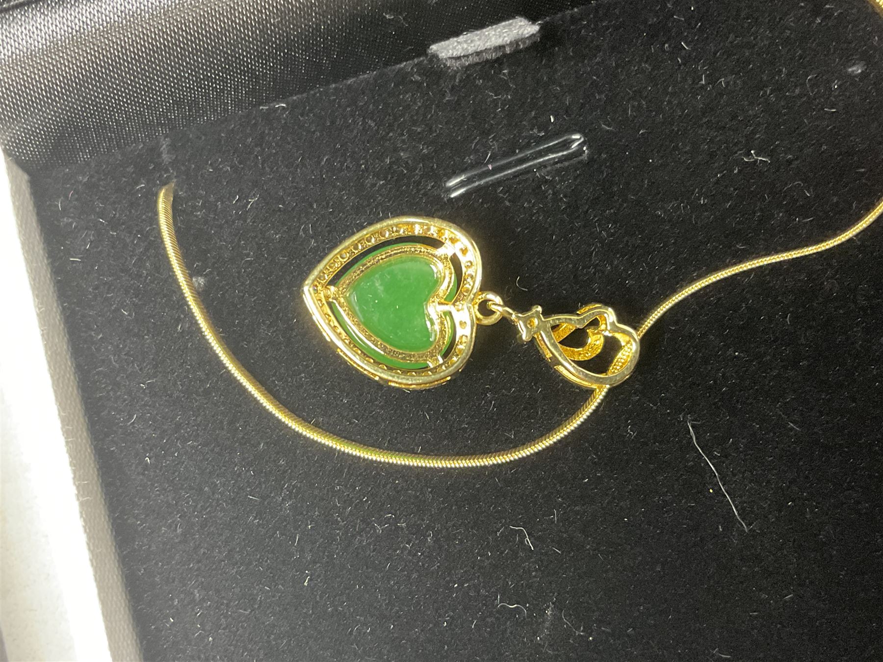 Silver-gilt drip design Lucy Q necklace, designed by Lucy Quartermaine, amber necklaces, silver-gilt stone set heart pendant, 10ct gold single stone set stud earrings, silver interchangeable pearl hoop earrings and a collection of costume jewellery and wristwatches 