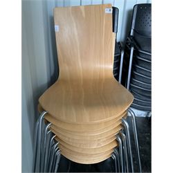 Eleven plywood chairs with chrome legs  - THIS LOT IS TO BE COLLECTED BY APPOINTMENT FROM DUGGLEBY STORAGE, GREAT HILL, EASTFIELD, SCARBOROUGH, YO11 3TX