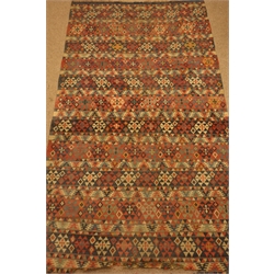  20th century Kilim rug, geometric design, multi-colour ground, 327cm x 170cm  