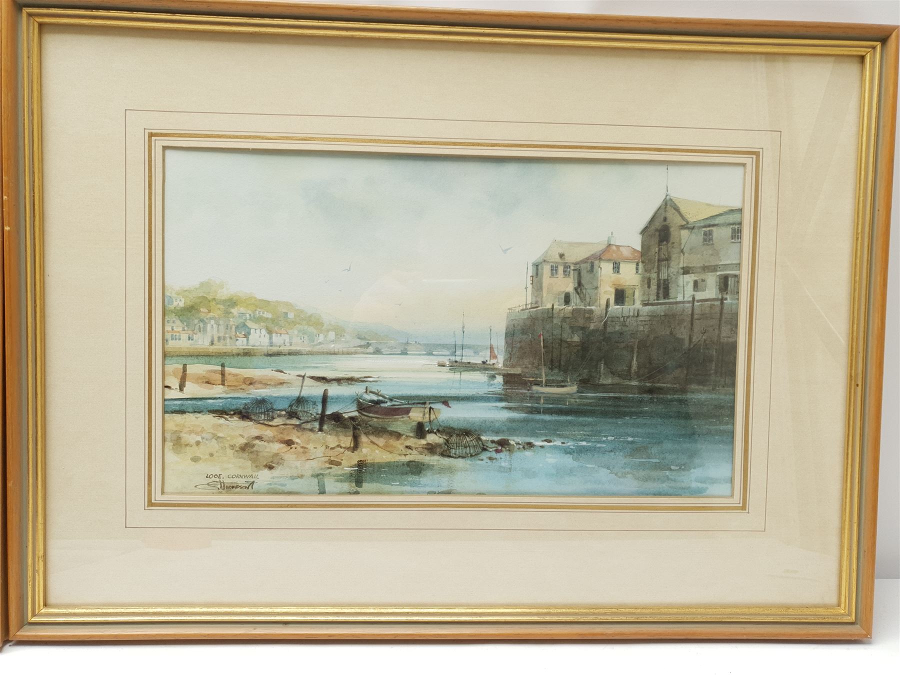 S Thompson (British 20th century): 'Polperro' and 'Looe' Cornwall, pair watercolours signed titled and dated '71, 22cm x 38cm; Margaret Crowther (British early 20th century): 'Clovelly', watercolour signed titled and dated 1937 32cm x 45cm (3)