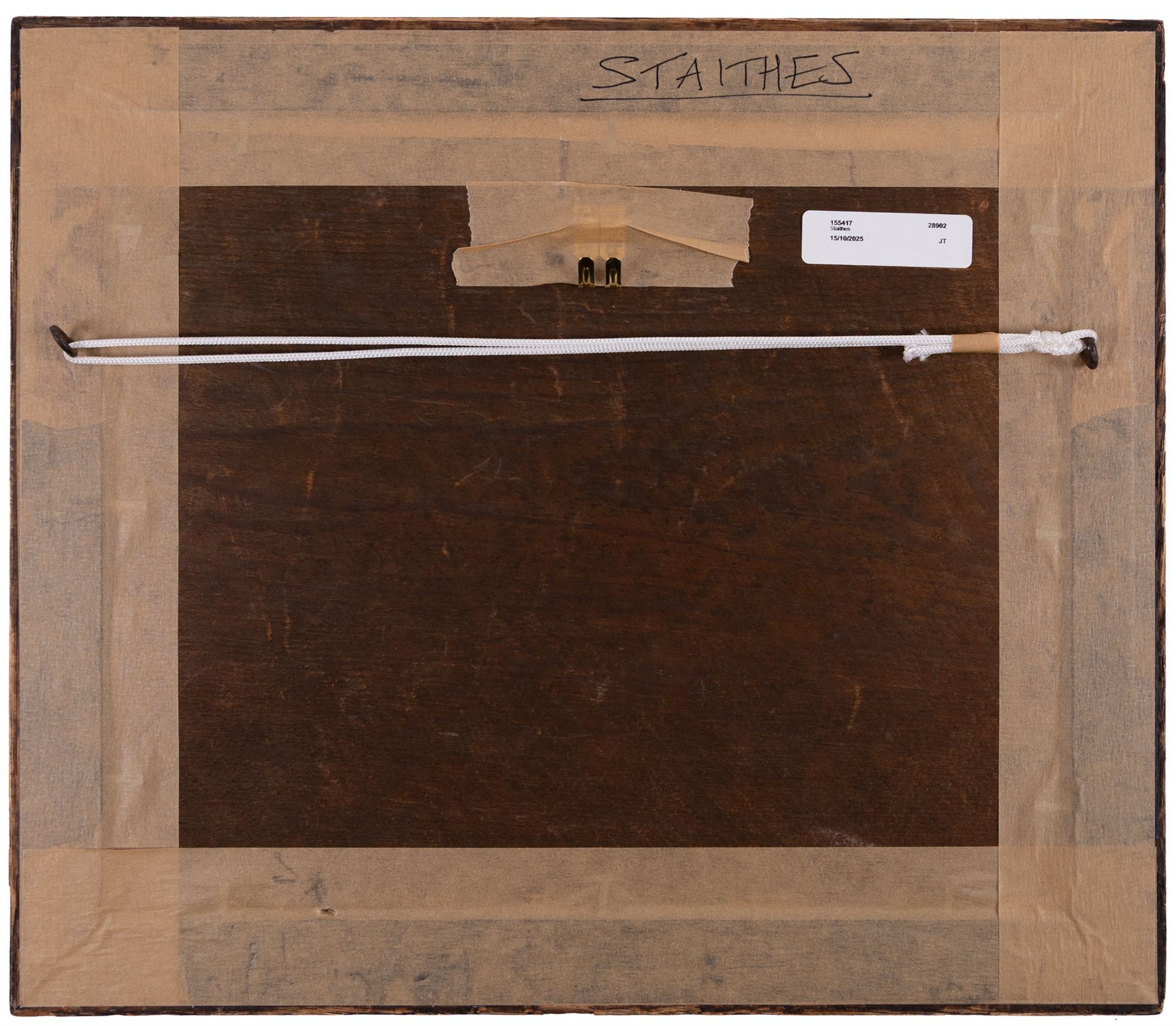 English School (Contemporary): 'Staithes', oil on paper indistinctly signed, titled verso 18cm x 22cm 