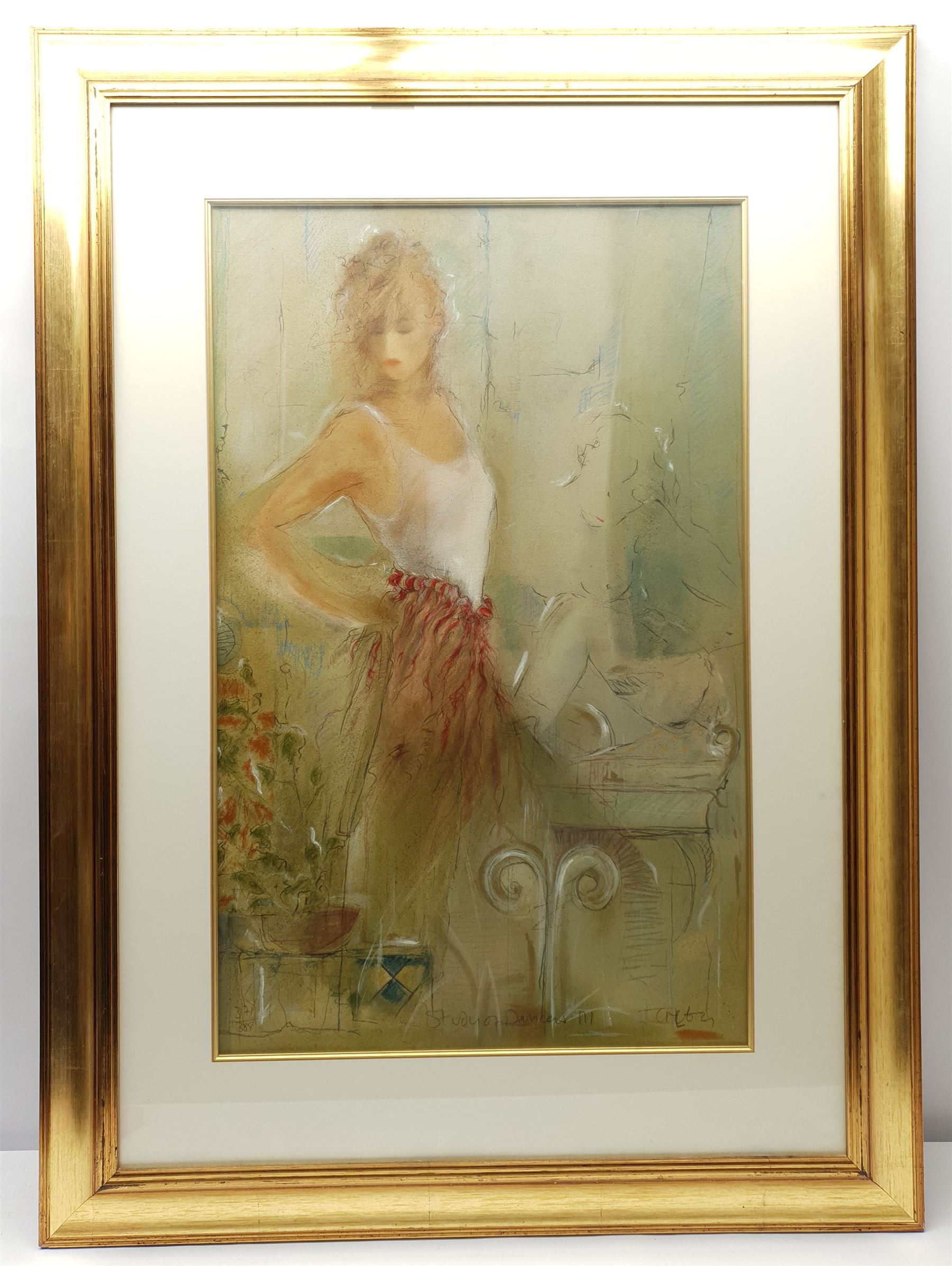 Janet Treby (British 1955-): 'Study of Dancers III', screenprint signed titled and numbered 371/385 in pencil 73cm x 50cm