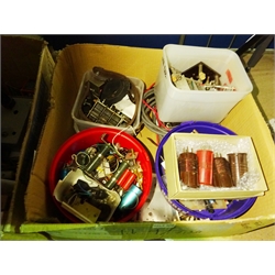  Quantity of communication equipment spare parts, components, part units etc, in four boxes  