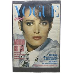 Vintage British Vogue Magazine Cover Posters from 1981, Oct 1983, Dec 1984, Feb & May 1985, with cover shots of Elisabetta Ramella, Jerry Hall, Jenna de Rosnay, Jose Toledo 67cm x 48cm (5)