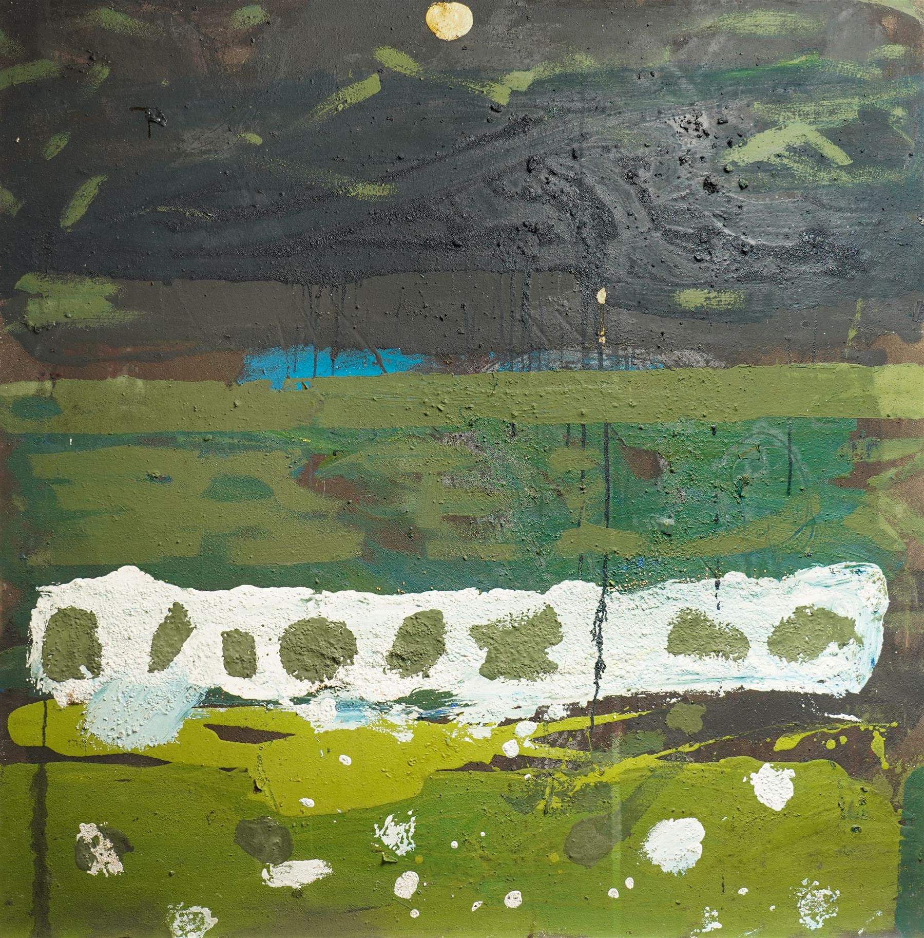 Alan Gummerson (Northern British 1928-2020): Abstract Forest Landscape, oil on canvas signed verso 120cm x 120cm
