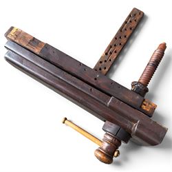 Large 20th century handmade wooden vice 