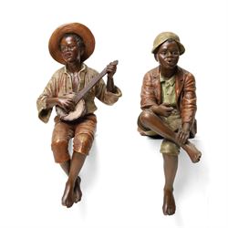 Two Bernard Bloch seated figures, impressed marks to base, H29cm (2)