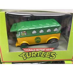 Scalextric - eight Hornby Teenage Mutant Ninja Turtles slot cars, nos.C130, C131, C132, C134, C338, C339, C421 & C422; and two further Scalextric slot cars, C465 Batmobile and C139 Parmalat Brabham; all boxed (10)