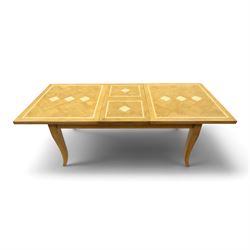 Barker & Stonehouse - 'Flagstone' extending dining table, with inlaid stone and mangowood, with integrated stowed leaf extending to 234cm, raised on square tapered supports