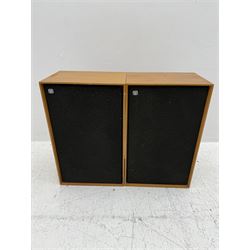 Thorens TD 126 MKII turntable record deck with SME tonearm, within teak case, together with a pair of Mordaunt-Short MS235 speakers, speakers H53cm