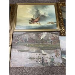 Collection of oil paintings, artists including Rudolf Helmut Sauter, Antonio Vidal Rolland, C Murray, Paul J Wintrip, WL Crispe, Ernest Hill, etc