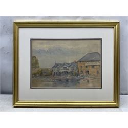 English School (Late 19th Century): Rowing Through Eton c.1875-1883, watercolour unsigned 25cm x 36cm 
Notes: see photo from The Eton Book of the River, L. Byrne, p.82