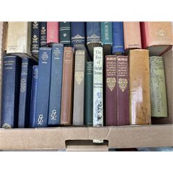 Quantity of early 20th century and later books to include leather and cloth bound examples, to include examples published by J.M Dent & Co, W.M Thackeray, Collins, Poems by Tennyson, etc, many with gilt detailing, in two boxes