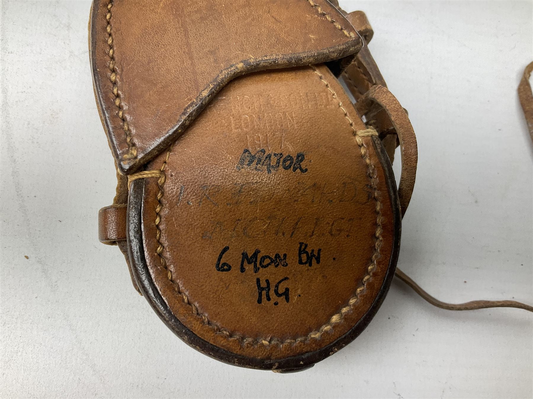 Two WW1 verniers pattern marching compasses, one dated 1917 in leather case impressed French & Son with manuscript details Major I.R. Edwards Mon. Regt., the other inscribed J.H. Steward 1903 in leather case with manuscript details G.L. Stirling Barnsley; four WW1 linen backed folding maps of Palestine and Telfit; another WW2 map of Swansea and Aberdare; and quantity of military and other postcards