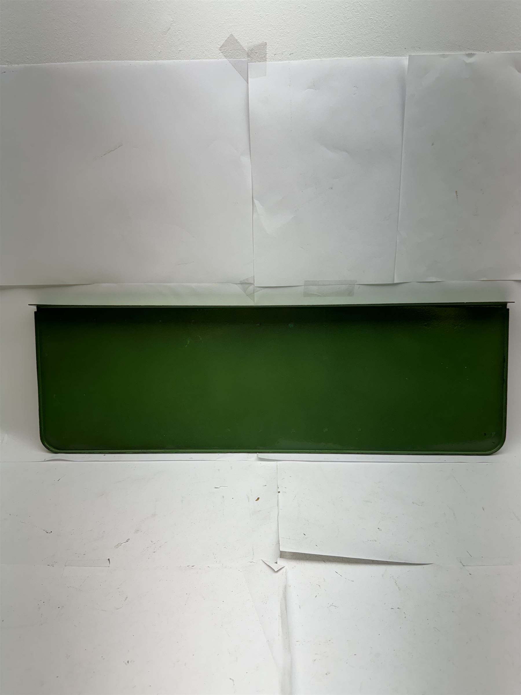 Wills's Woodbine enamel advertising sign, with white and black lettering on a green ground, W73.5cm, H23cm