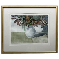 Richard Bawden (British 1936-): 'The White Jug', etching and aquatint signed titled and numbered 69/80 in pencil 33cm x 43cm