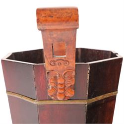 19th century Chinese red lacquer wedding basket, with a carved handle in the form of dragons, H25cm