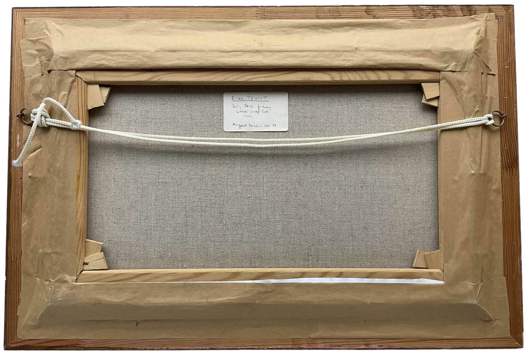 Margaret Peach (British 20th century): 'River Teviot' Scottish, pair oils on canvas signed, titled and dated 1988 verso 29cm x 50cm (2)