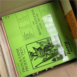 Collection of vinyl LP records in four boxes, mainly classical including The Organs of Bridlington Priory, Fernando Germani Plays Bach, Yehudi Menuhin, etc