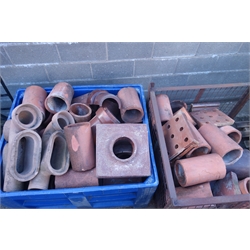  Large quantity 19th century and later terracotta drainage pipes etc in two containers (Containers not included)  
